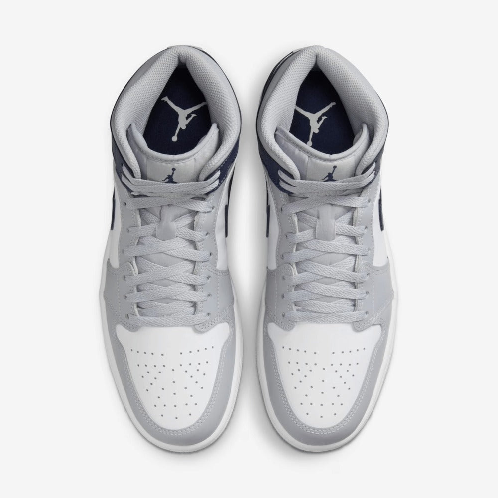 Tênis Retro 1 Mid Wolf Grey Midnight Navy