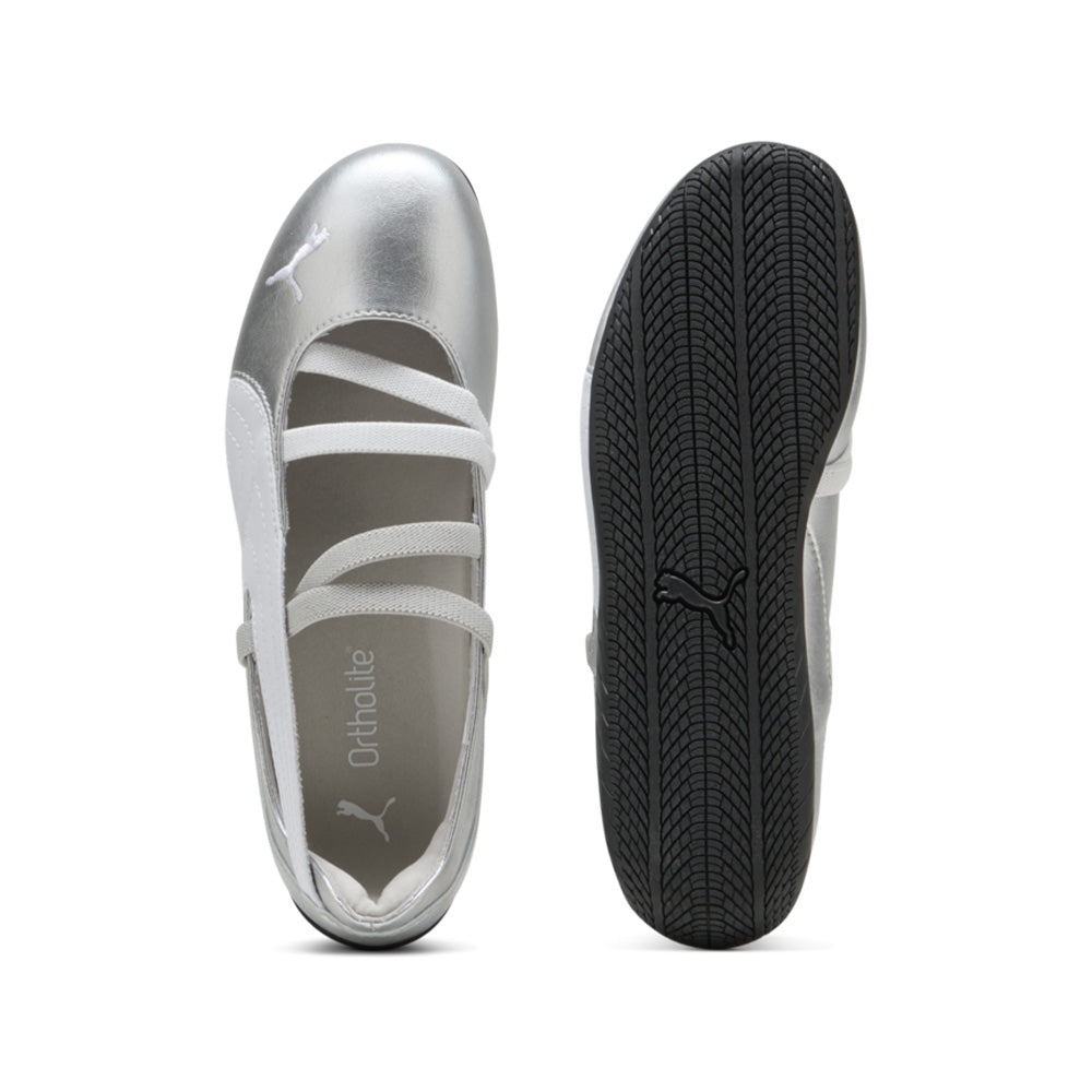 Women's Metallic Race Low Ballet - Silver